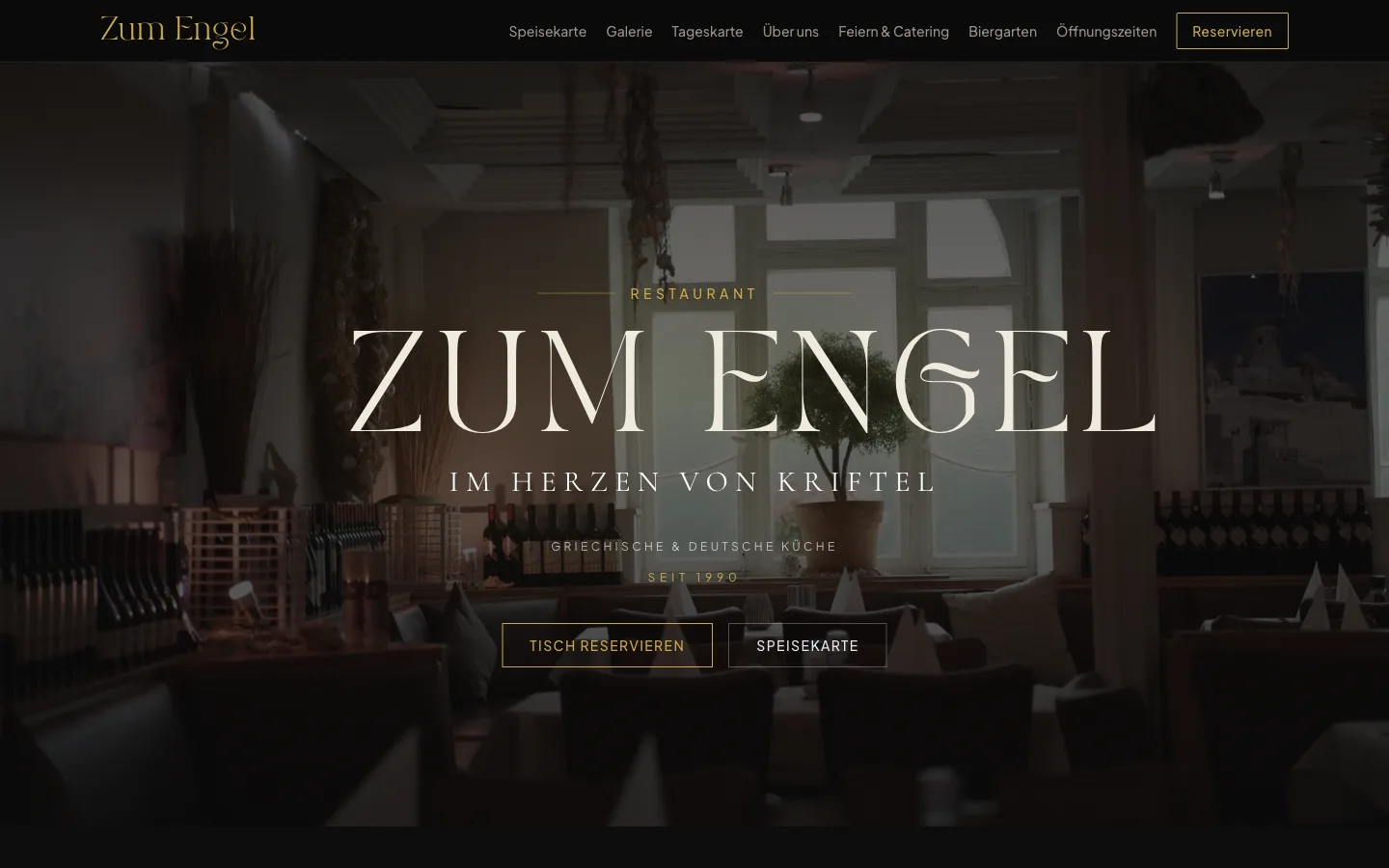 Screenshot of the website Zum Engel