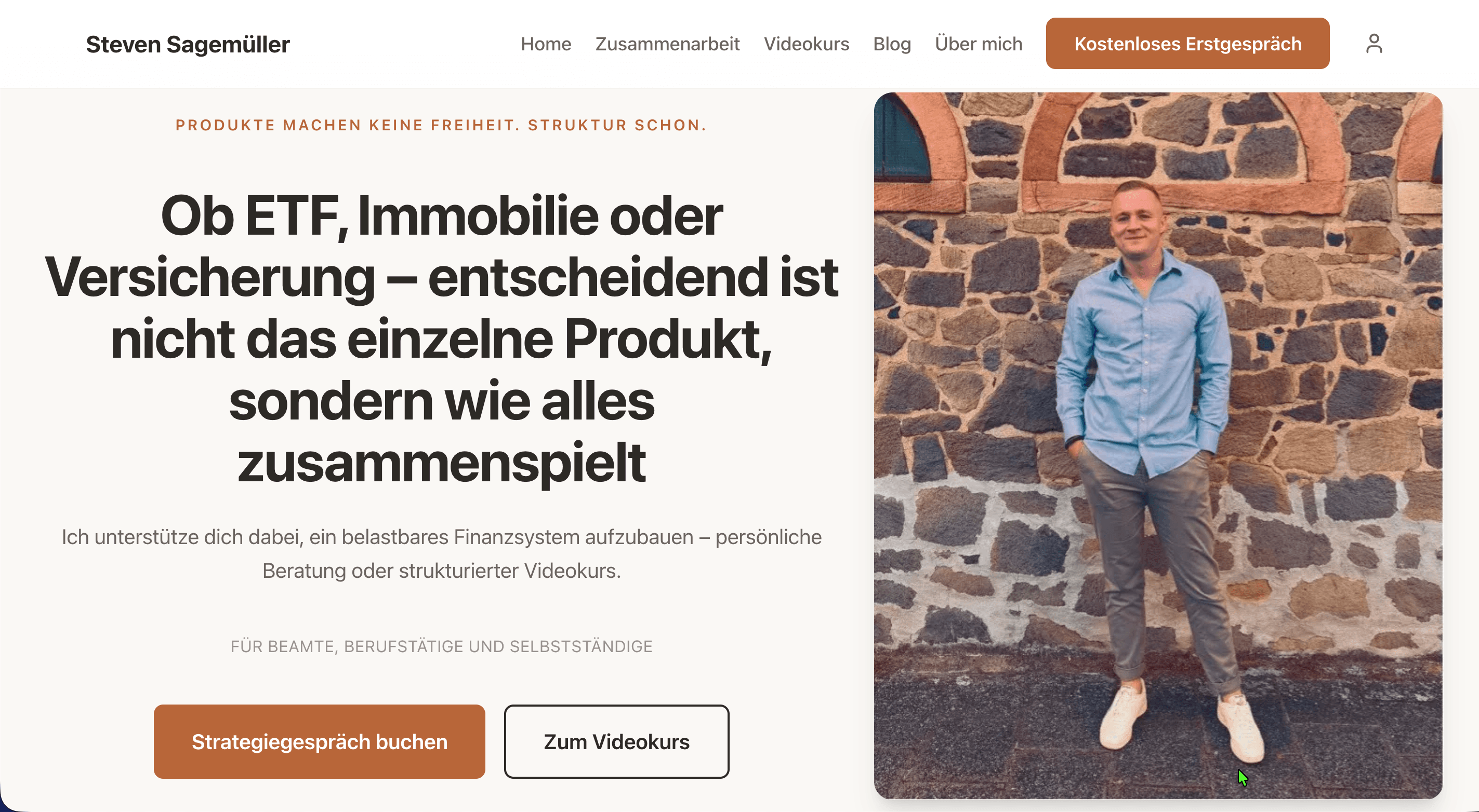 Screenshot of the website Sagemueller.com